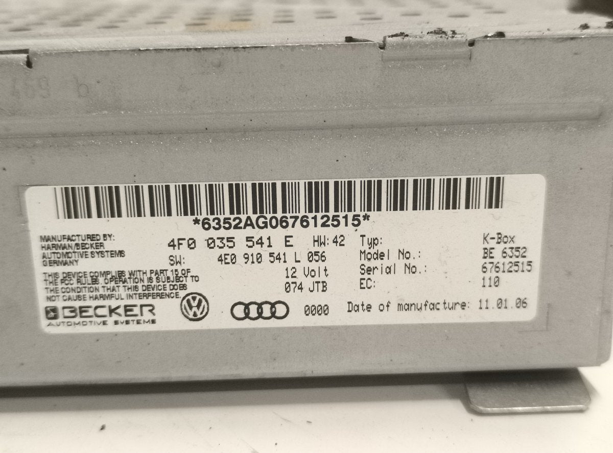 AUDI A6 / A6 ALLROAD (C6, 4F) (2004-2011) /  2005 Radioviritin - 4F0035541E 4E0910541L