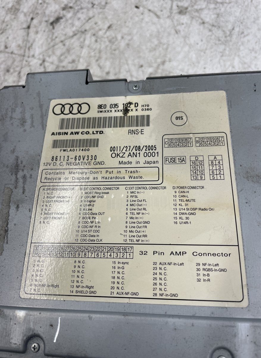 AUDI A4 (B7) (2004-2008) 2005 Radio - 8E0035192D