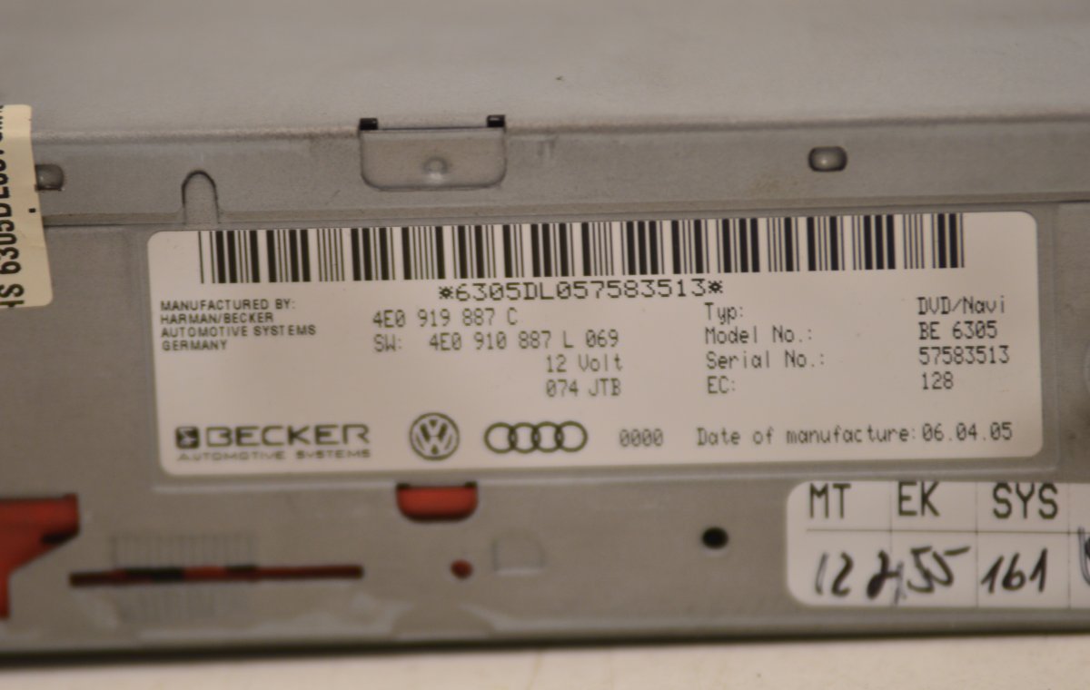 AUDI A8 (4E) (2002-2010) 2005 Gps levyn lukulaite - 4E0910888PX 4E0919887C 4E0910887L